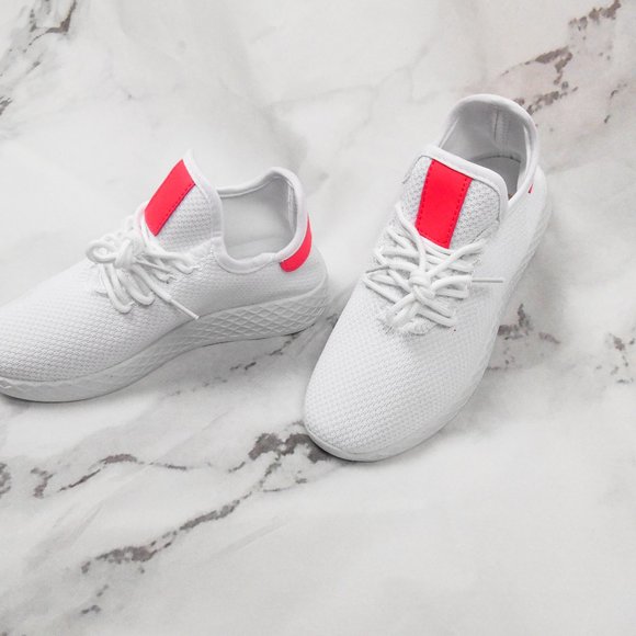 New White & Pink Casual Sneaker - Picture 7 of 13